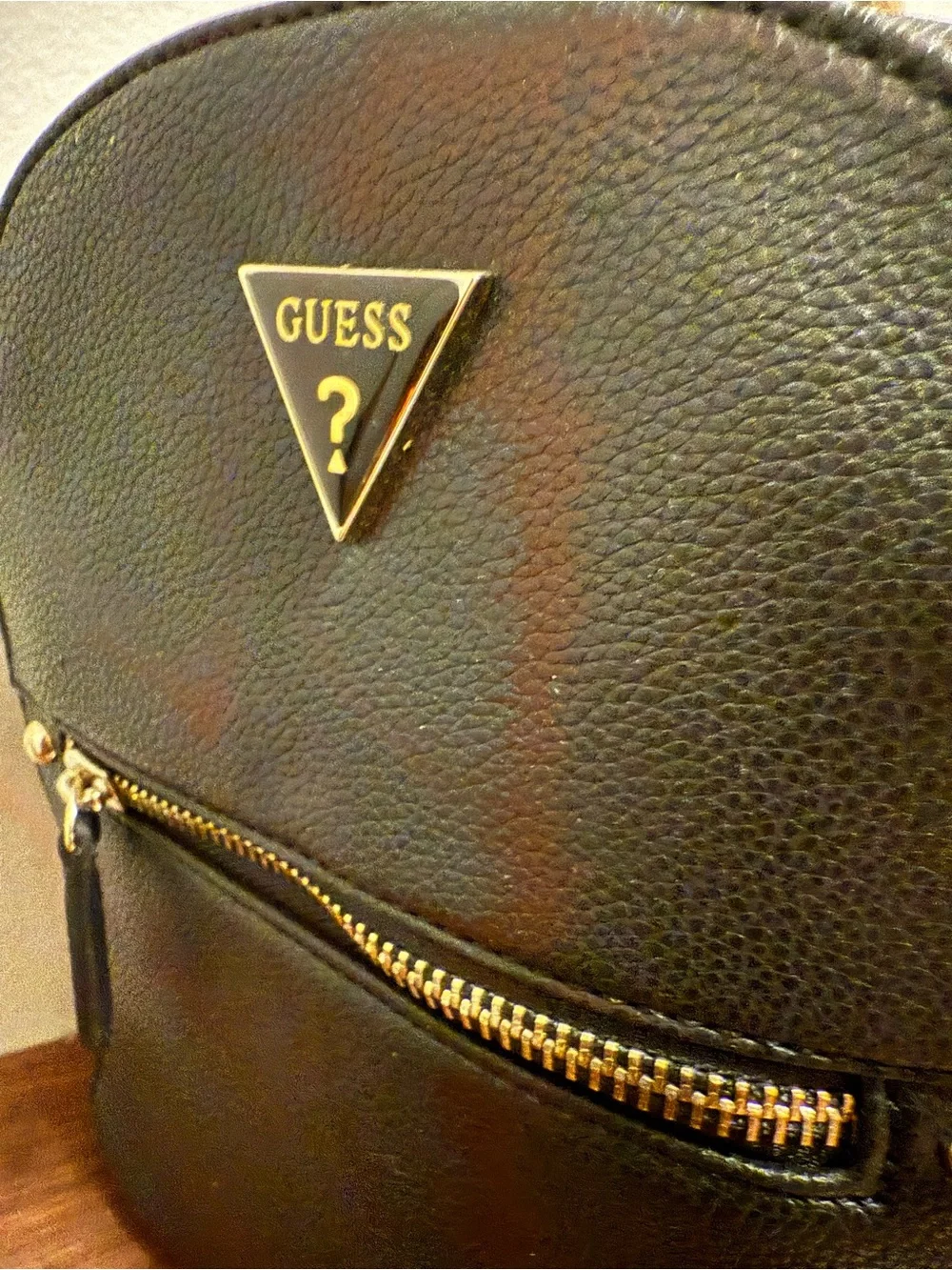 Guess 2 in 1 Black Mini Backpack with Silver Hardware